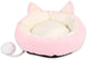 Cosy Life Round Plush Pet Cat Bed with Removable Pillow - Machine Washable | Medium - Pink