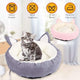 Cosy Life Round Plush Pet Cat Bed with Removable Pillow - Machine Washable | Large - Grey