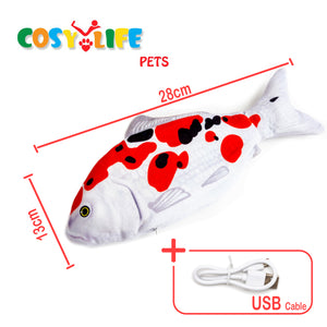 COSY LIFE Electric Flopping Catnip Fish Toy for Cat with USB Cable | Chew & Bite | Koi