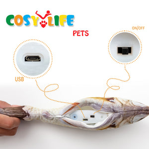 COSY LIFE Electric Flopping Catnip Fish Toy for Cat with USB Cable | Chew & Bite | Grass Carp