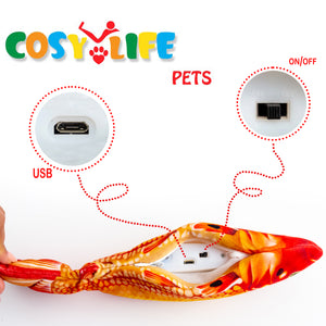 COSY LIFE Electric Flopping Catnip Fish Toy for Cat with USB Cable | Chew & Bite | Gold Fish